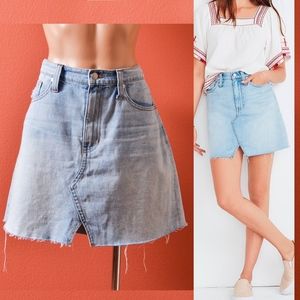 Madewell Rigid Denim A-Line Mini Skirt Cutout 30